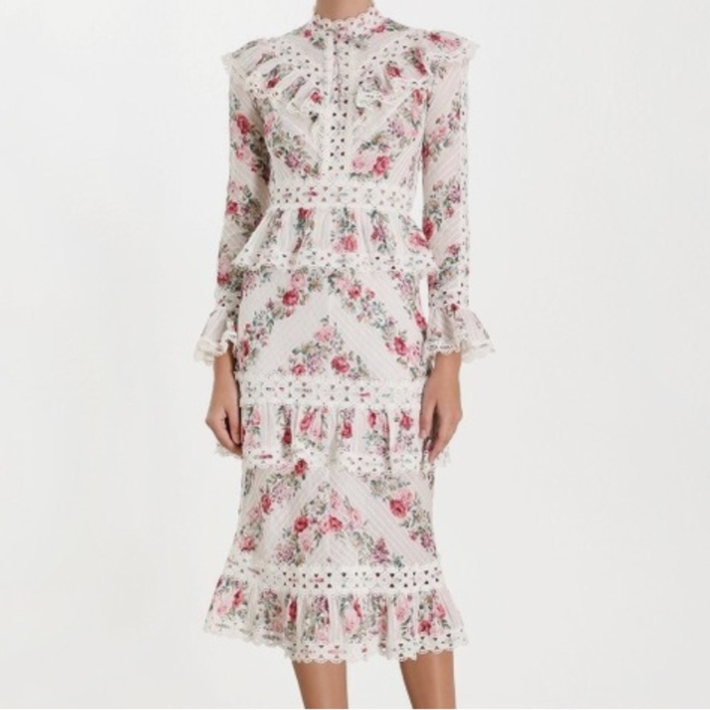 Zimmermann Honour Pintuck Panelled Dress